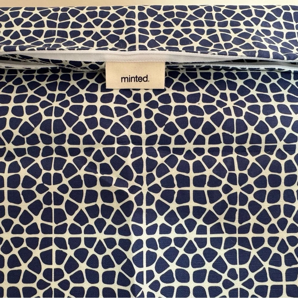 18”x18” Navy and White Geometric Throw Pillow Covers (set of 4)